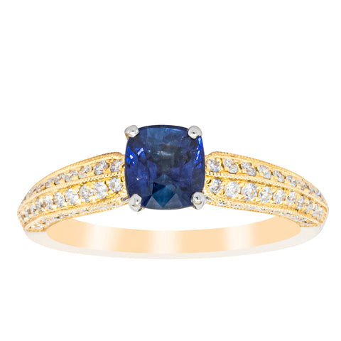 18ct Yellow Gold 1.02ct Sapphire & Diamond Ring – Walker & Hall