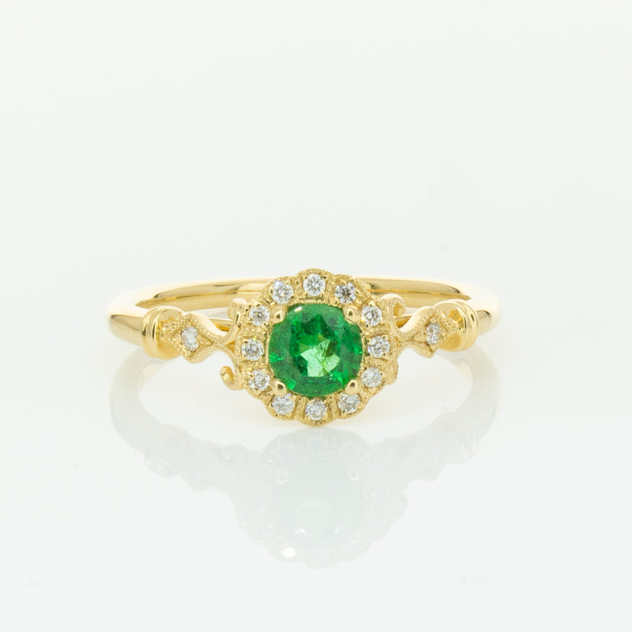18ct Yellow Gold .36ct Emerald & Diamond Versailles Ring - Ring - Walker & Hall