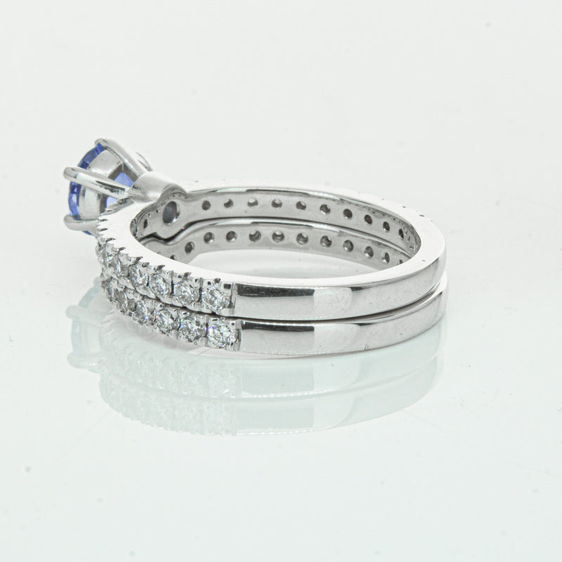 Deja Vu 18ct White Gold Sapphire & Diamond Ring Set-Ring-Walker & Hall