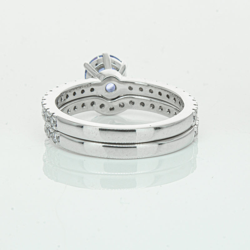 Deja Vu 18ct White Gold Sapphire & Diamond Ring Set-Ring-Walker & Hall
