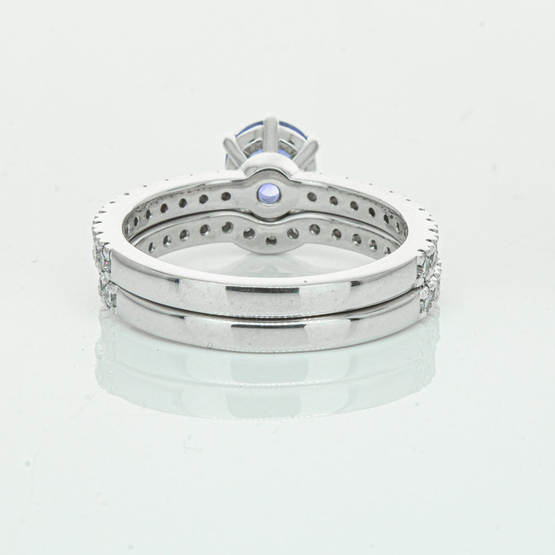 Deja Vu 18ct White Gold Sapphire & Diamond Ring Set-Ring-Walker & Hall