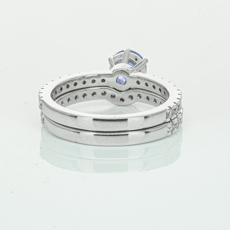 Deja Vu 18ct White Gold Sapphire & Diamond Ring Set-Ring-Walker & Hall