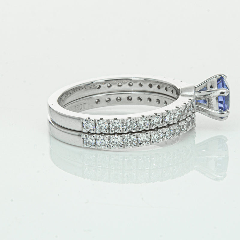Deja Vu 18ct White Gold Sapphire & Diamond Ring Set-Ring-Walker & Hall