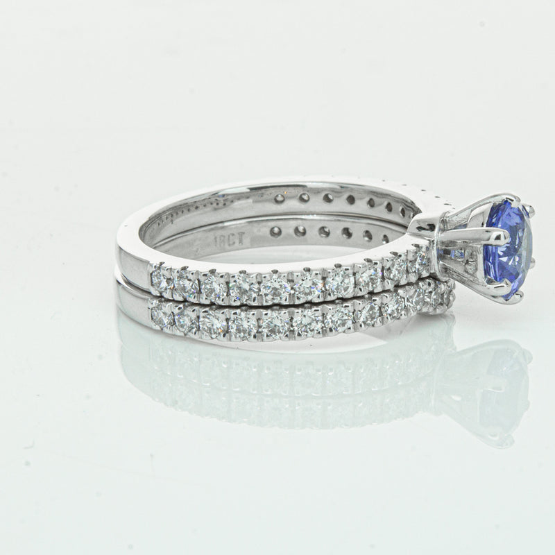 Deja Vu 18ct White Gold Sapphire & Diamond Ring Set-Ring-Walker & Hall