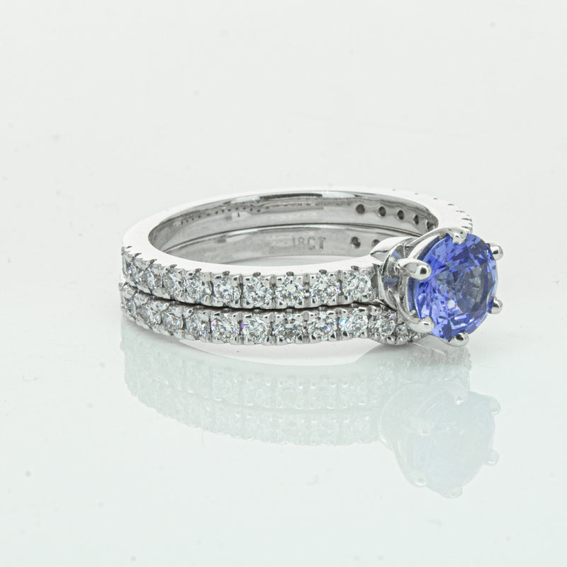 Deja Vu 18ct White Gold Sapphire & Diamond Ring Set-Ring-Walker & Hall