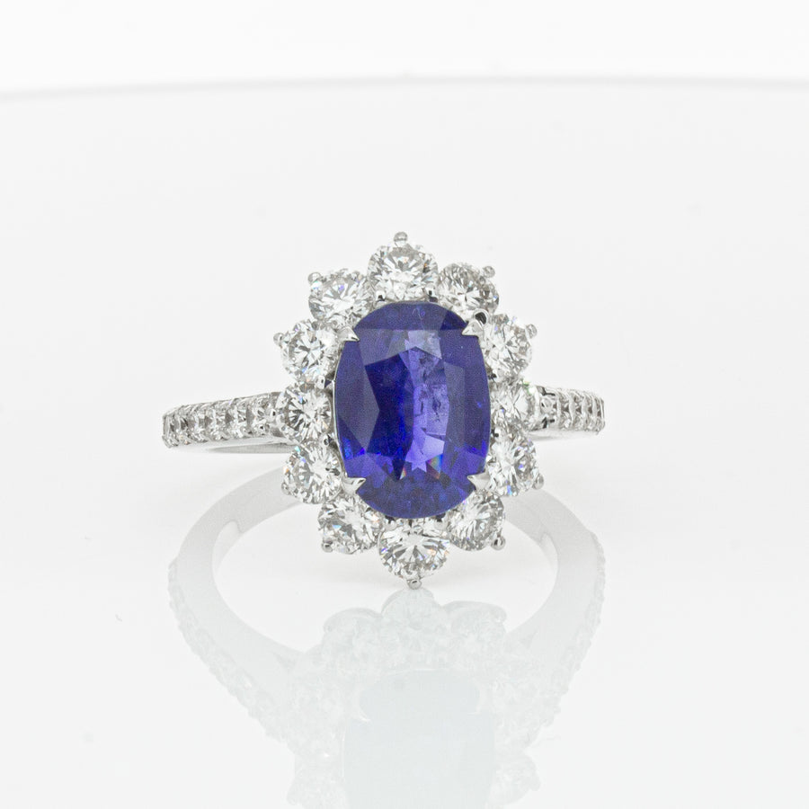 Deja Vu 18ct White Gold 2.92ct Sapphire & Diamond Ring - Ring - Walker & Hall