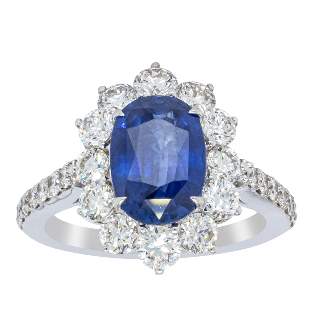 Deja Vu 18ct White Gold 2.92ct Sapphire & Diamond Ring - Ring - Walker & Hall