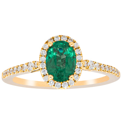 18ct Yellow Gold .72ct Emerald & Diamond Mini Sierra Ring - Ring - Walker & Hall