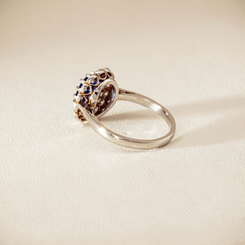 Deja Vu Platinum 2.23ct Sapphire & Diamond Halo Ring - Ring - Walker & Hall