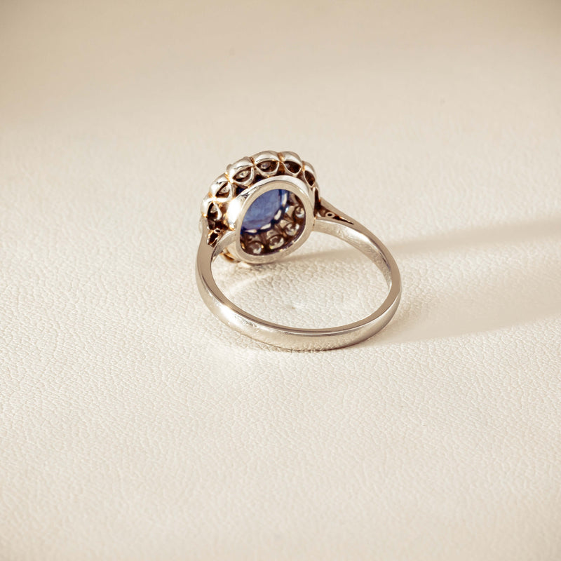 Deja Vu Platinum 2.23ct Sapphire & Diamond Halo Ring - Ring - Walker & Hall
