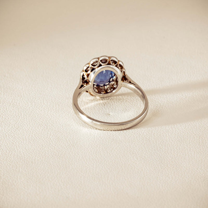 Deja Vu Platinum 2.23ct Sapphire & Diamond Halo Ring - Ring - Walker & Hall