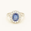 Deja Vu Platinum 2.23ct Sapphire & Diamond Halo Ring - Ring - Walker & Hall