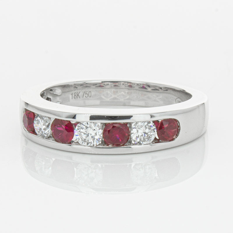 18ct White Gold .50ct Ruby & Diamond Tigris Ring-Ring-Walker & Hall
