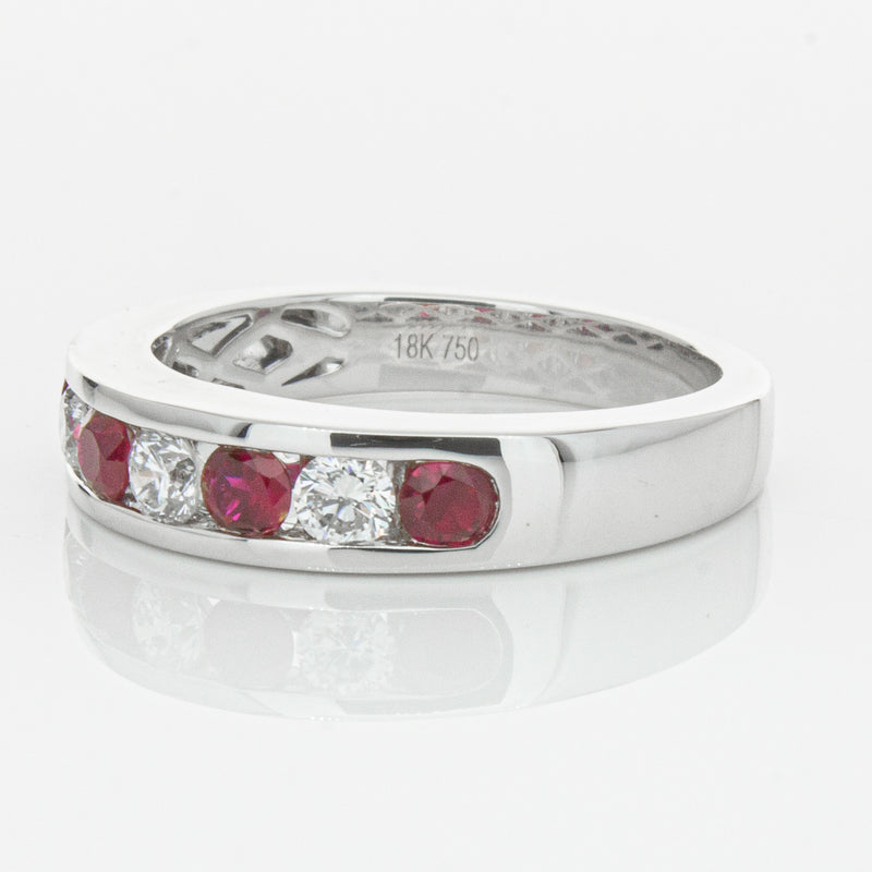 18ct White Gold .50ct Ruby & Diamond Tigris Ring-Ring-Walker & Hall