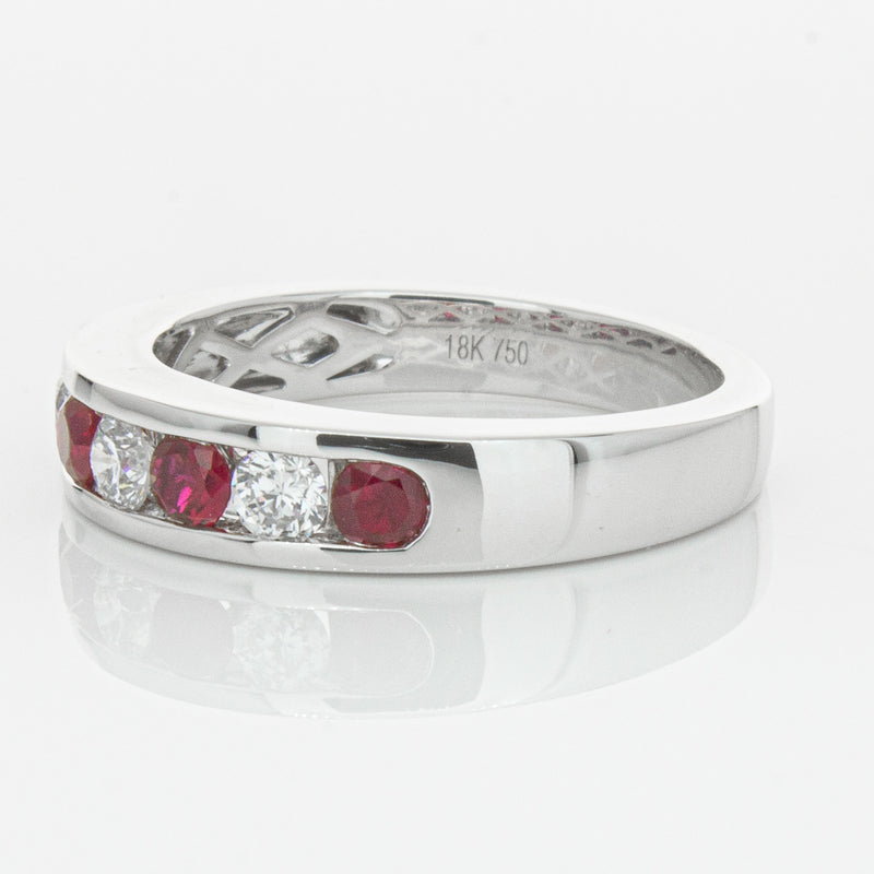 18ct White Gold .50ct Ruby & Diamond Tigris Ring-Ring-Walker & Hall