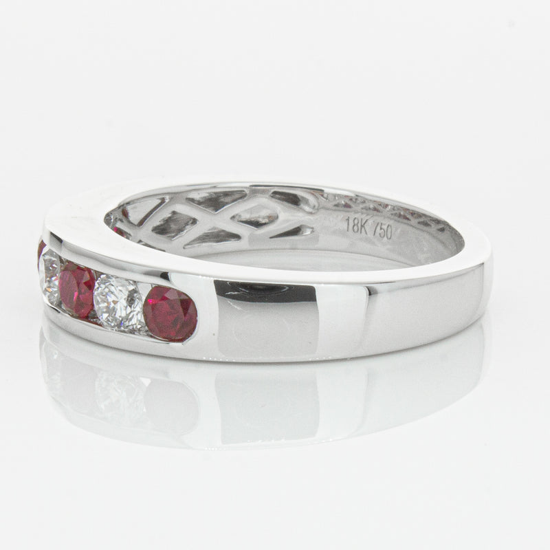 18ct White Gold .50ct Ruby & Diamond Tigris Ring-Ring-Walker & Hall