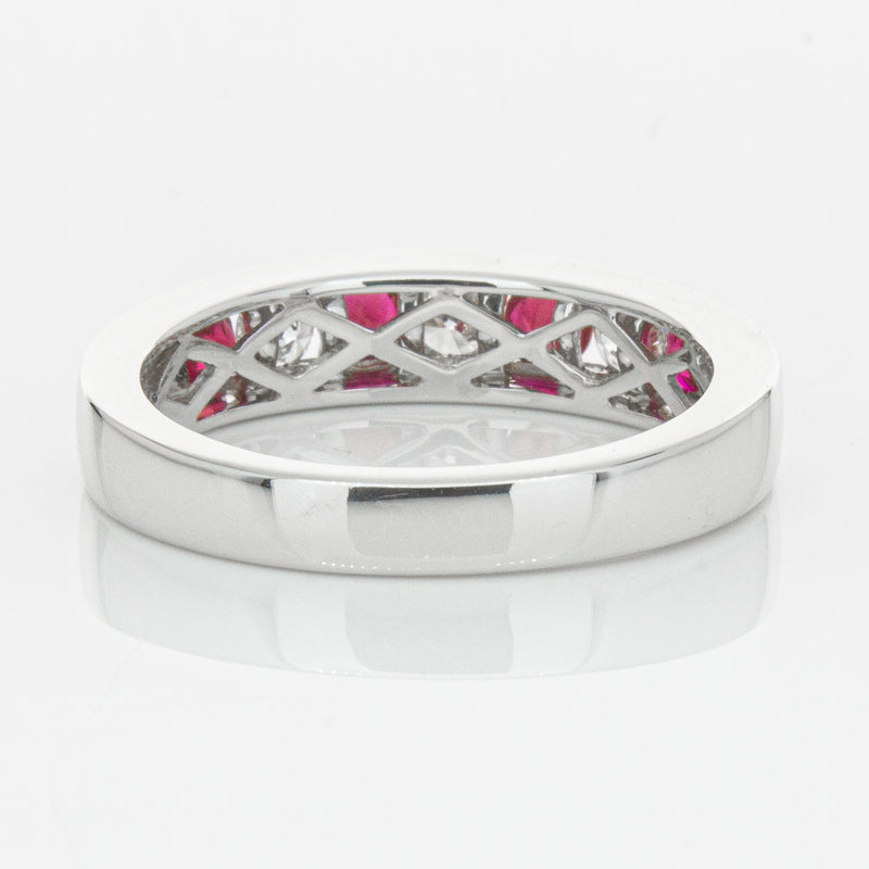 18ct White Gold .50ct Ruby & Diamond Tigris Ring-Ring-Walker & Hall