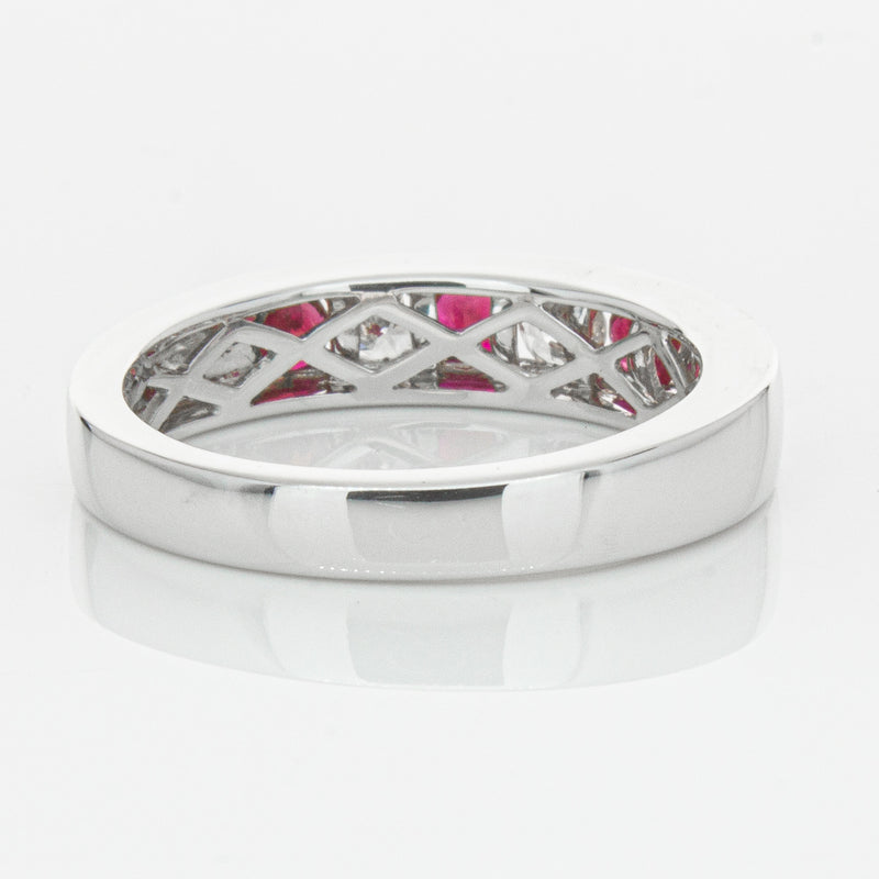 18ct White Gold .50ct Ruby & Diamond Tigris Ring-Ring-Walker & Hall
