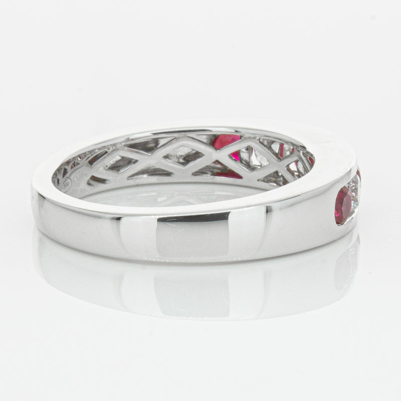 18ct White Gold .50ct Ruby & Diamond Tigris Ring-Ring-Walker & Hall