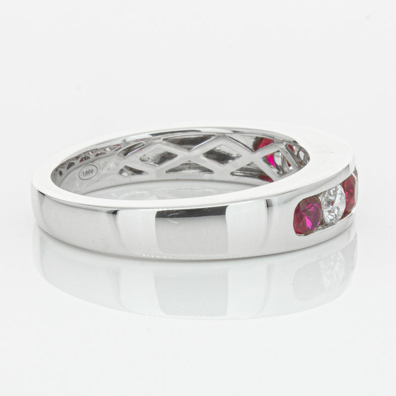 18ct White Gold .50ct Ruby & Diamond Tigris Ring-Ring-Walker & Hall