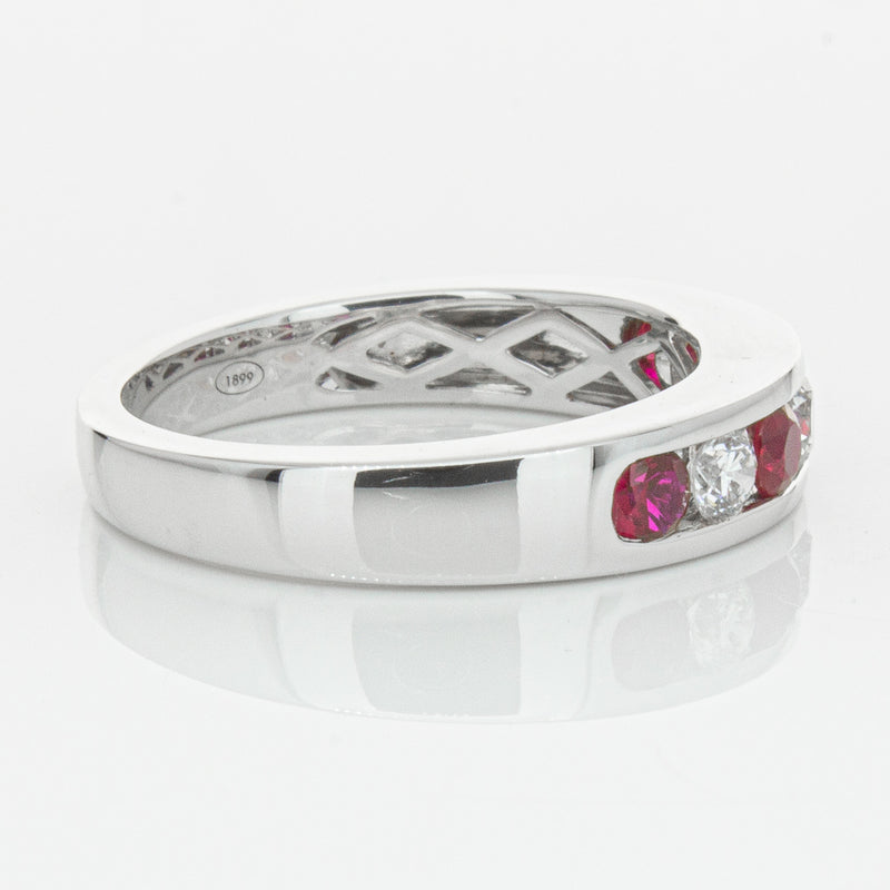 18ct White Gold .50ct Ruby & Diamond Tigris Ring-Ring-Walker & Hall
