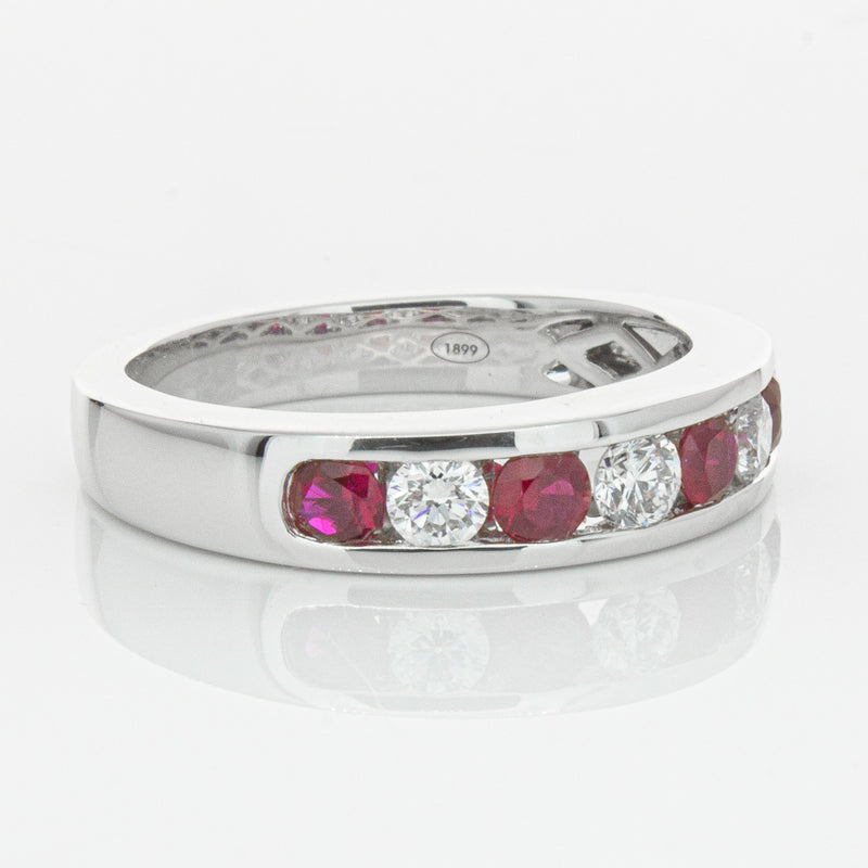 18ct White Gold .50ct Ruby & Diamond Tigris Ring-Ring-Walker & Hall