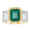 18ct Yellow Gold Emerald & Diamond Ring