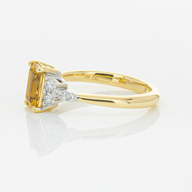 18ct Yellow Gold 1.40ct Golden Sapphire & Diamond Oriana Ring-Ring-Walker & Hall