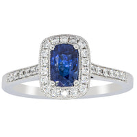 18ct White Gold 1.12ct Sapphire & Diamond Aria Ring - Ring - Walker & Hall