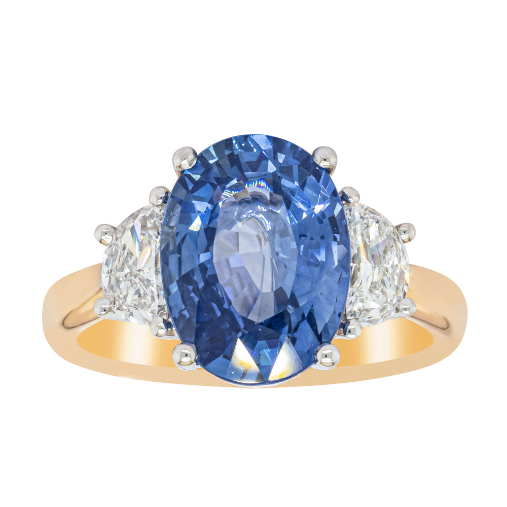 18ct Yellow Gold 4.77ct Sapphire & Diamond Ring