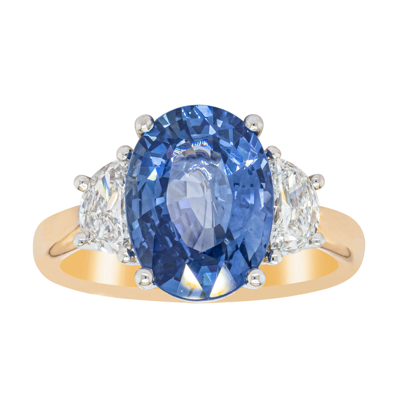 18ct Yellow Gold 4.77ct Sapphire & Diamond Ring