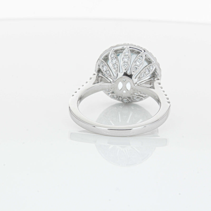 18ct White Gold 5.30ct Aquamarine & Diamond Sierra Ring-Ring-Walker & Hall