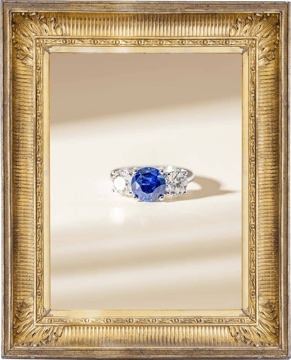 Sapphire & Diamond Trinity Ring