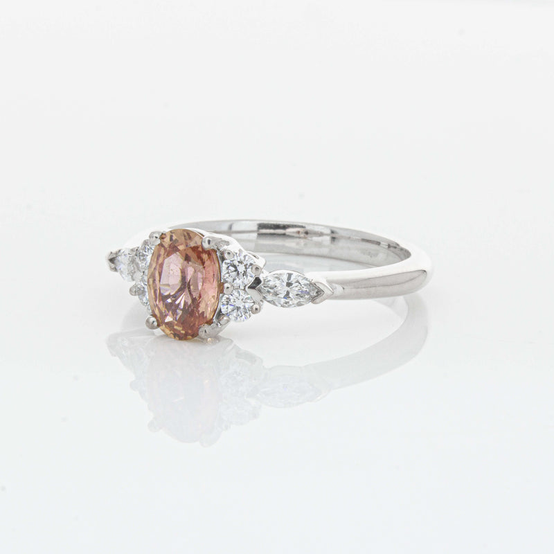 18ct White Gold 1.06ct Pink Sapphire & Diamond Oriana Ring-Ring-Walker & Hall