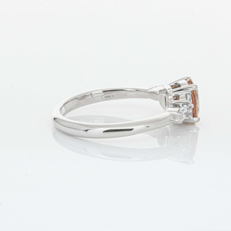 18ct White Gold 1.06ct Pink Sapphire & Diamond Oriana Ring-Ring-Walker & Hall