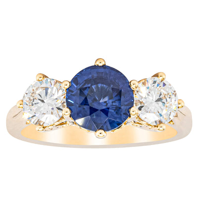 18ct Yellow Gold 2.04ct Sapphire & Diamond Coronado Ring