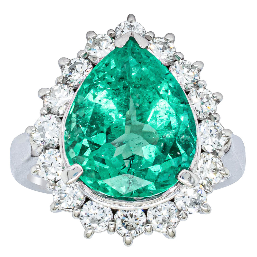 Deja Vu Platinum 4.78ct Emerald & Diamond Ring