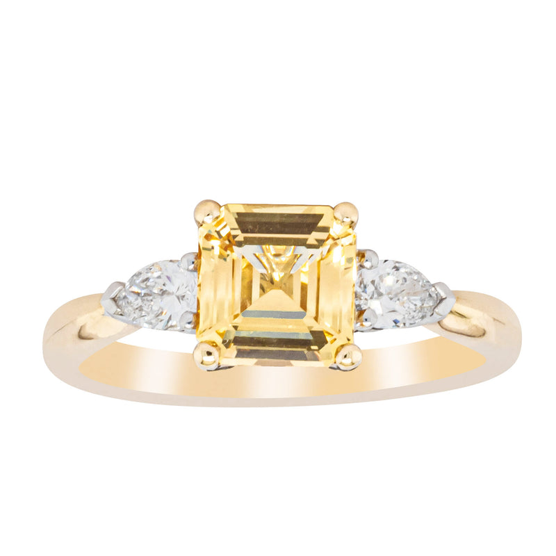 18ct Yellow Gold 1.58ct Golden Sapphire & Diamond Ayla Ring-Ring-Walker & Hall