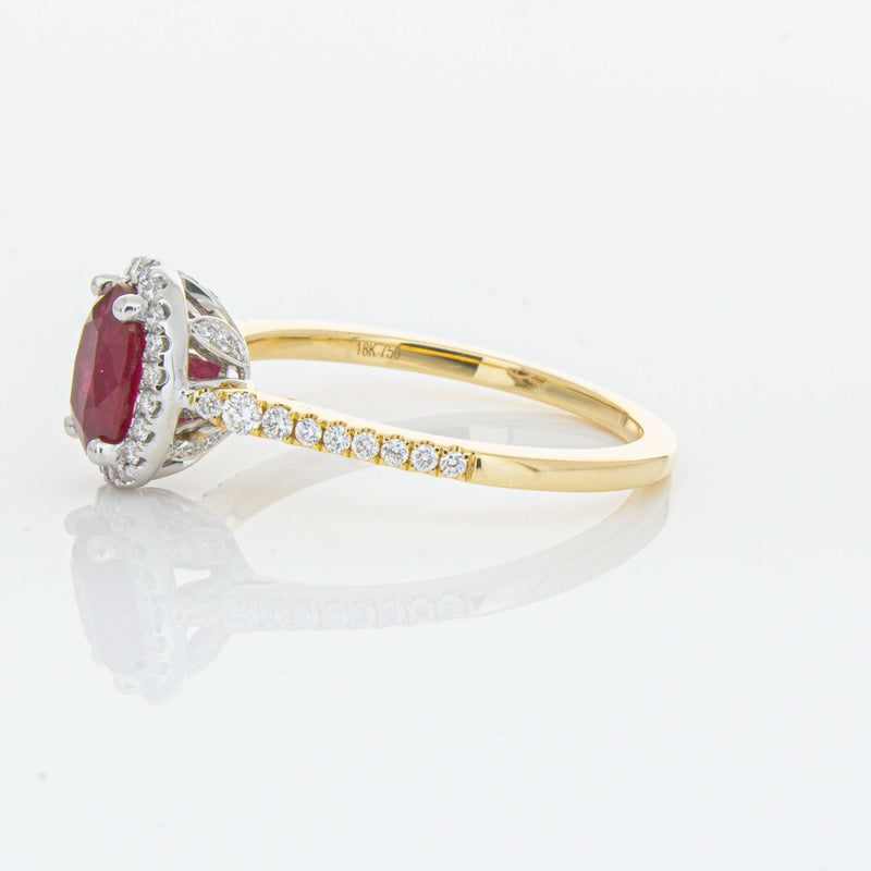 18ct Yellow Gold 1.09ct Ruby & Diamond Mini Sierra Ring-Ring-Walker & Hall