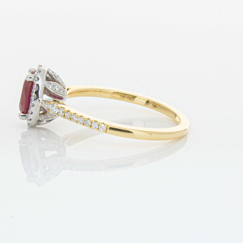 18ct Yellow Gold 1.09ct Ruby & Diamond Mini Sierra Ring-Ring-Walker & Hall