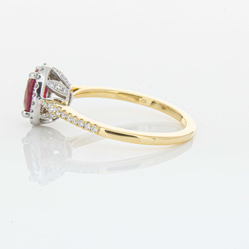 18ct Yellow Gold 1.09ct Ruby & Diamond Mini Sierra Ring-Ring-Walker & Hall