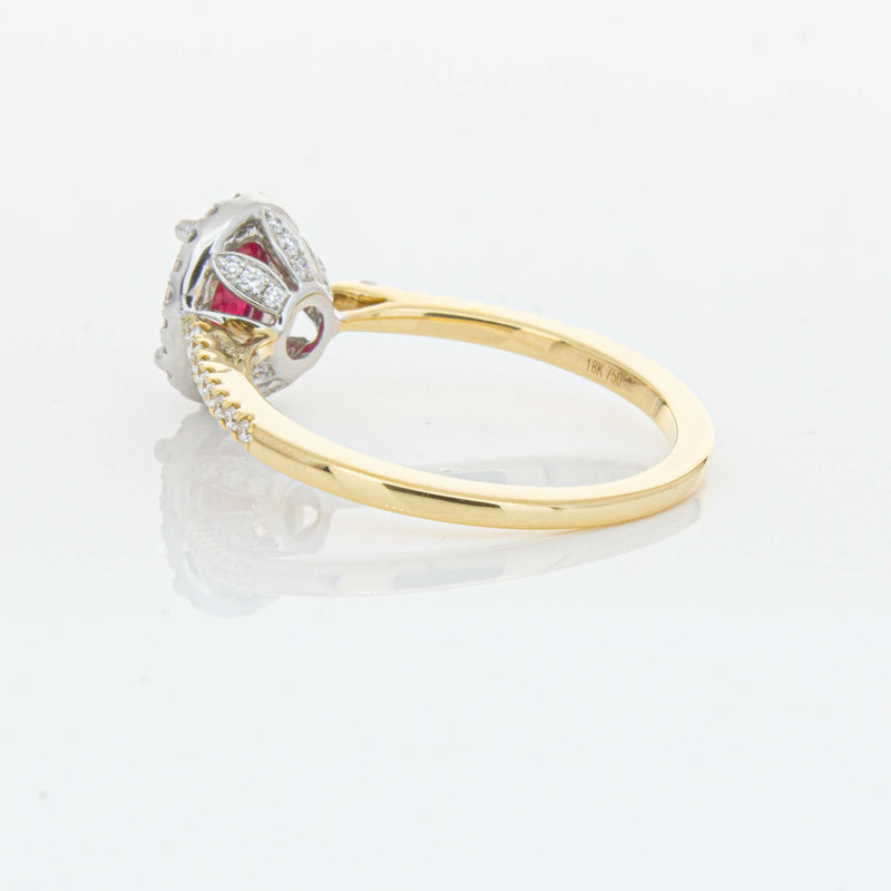 18ct Yellow Gold 1.09ct Ruby & Diamond Mini Sierra Ring-Ring-Walker & Hall