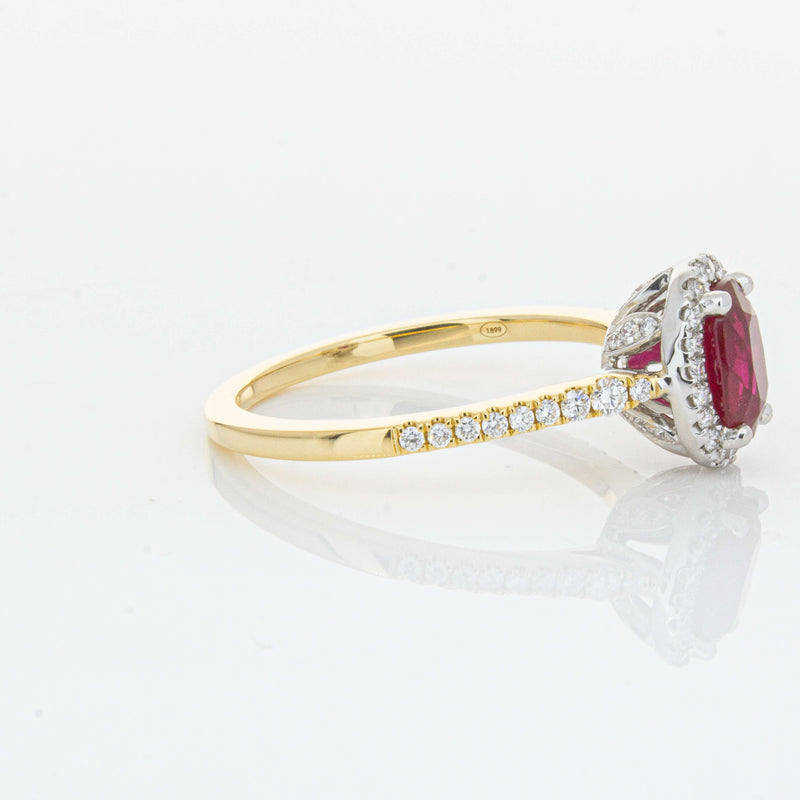 18ct Yellow Gold 1.09ct Ruby & Diamond Mini Sierra Ring-Ring-Walker & Hall