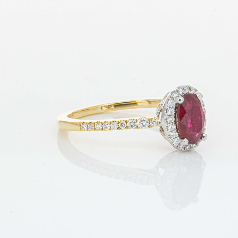18ct Yellow Gold 1.09ct Ruby & Diamond Mini Sierra Ring-Ring-Walker & Hall