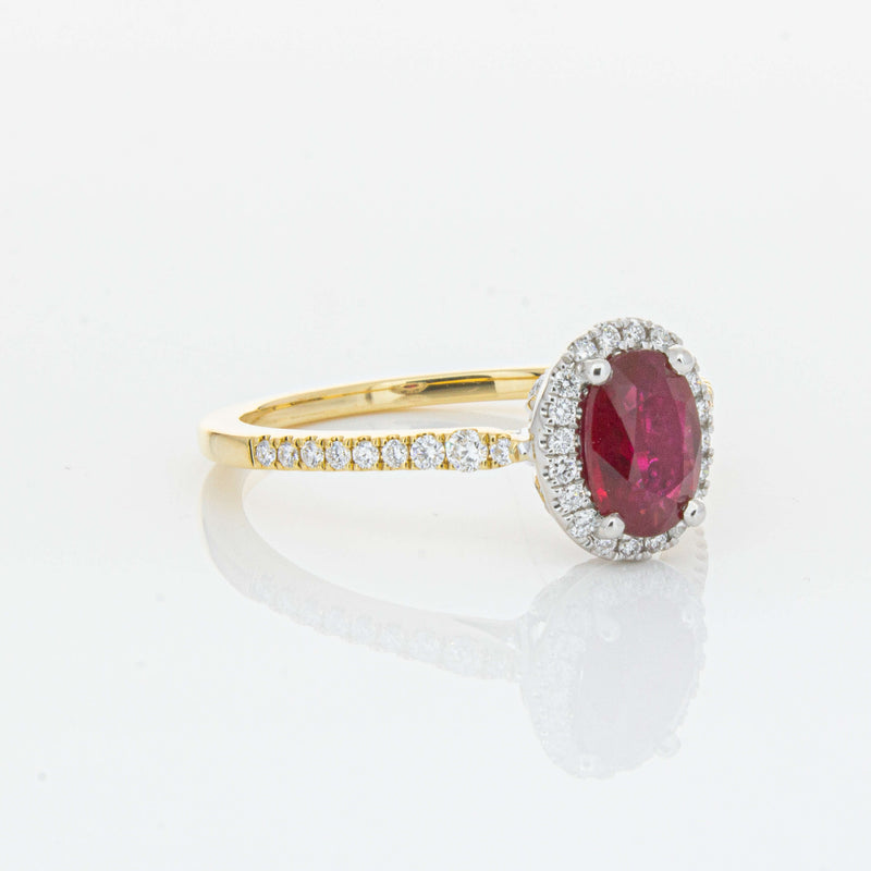 18ct Yellow Gold 1.09ct Ruby & Diamond Mini Sierra Ring-Ring-Walker & Hall
