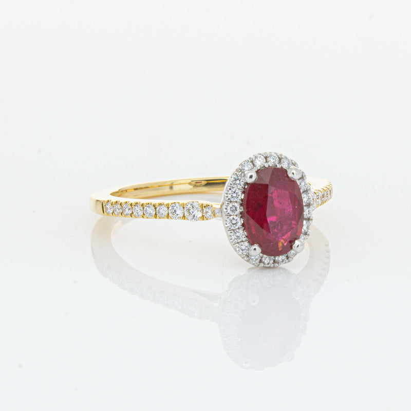 18ct Yellow Gold 1.09ct Ruby & Diamond Mini Sierra Ring-Ring-Walker & Hall