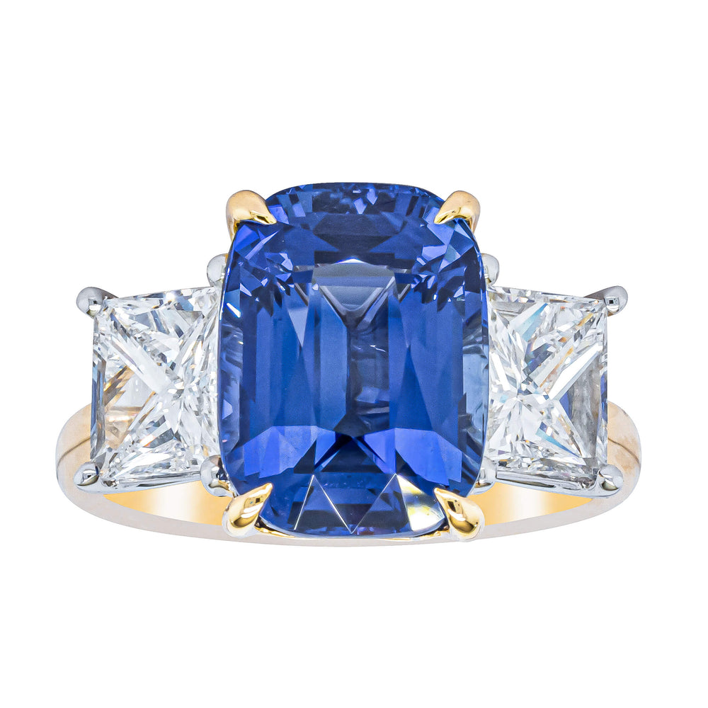 18ct Yellow Gold 8.03ct Sapphire & Diamond Ring