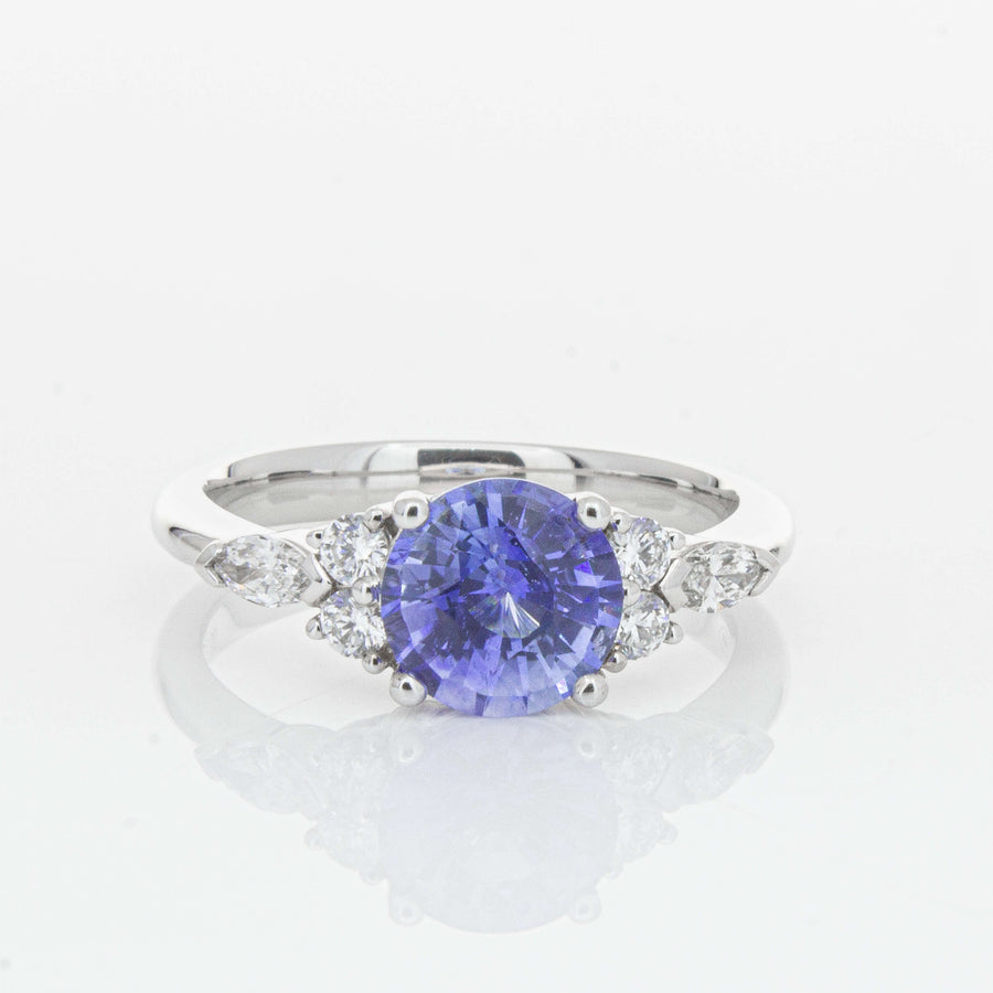 18ct White Gold 1.80ct Sapphire & Diamond Oriana Ring