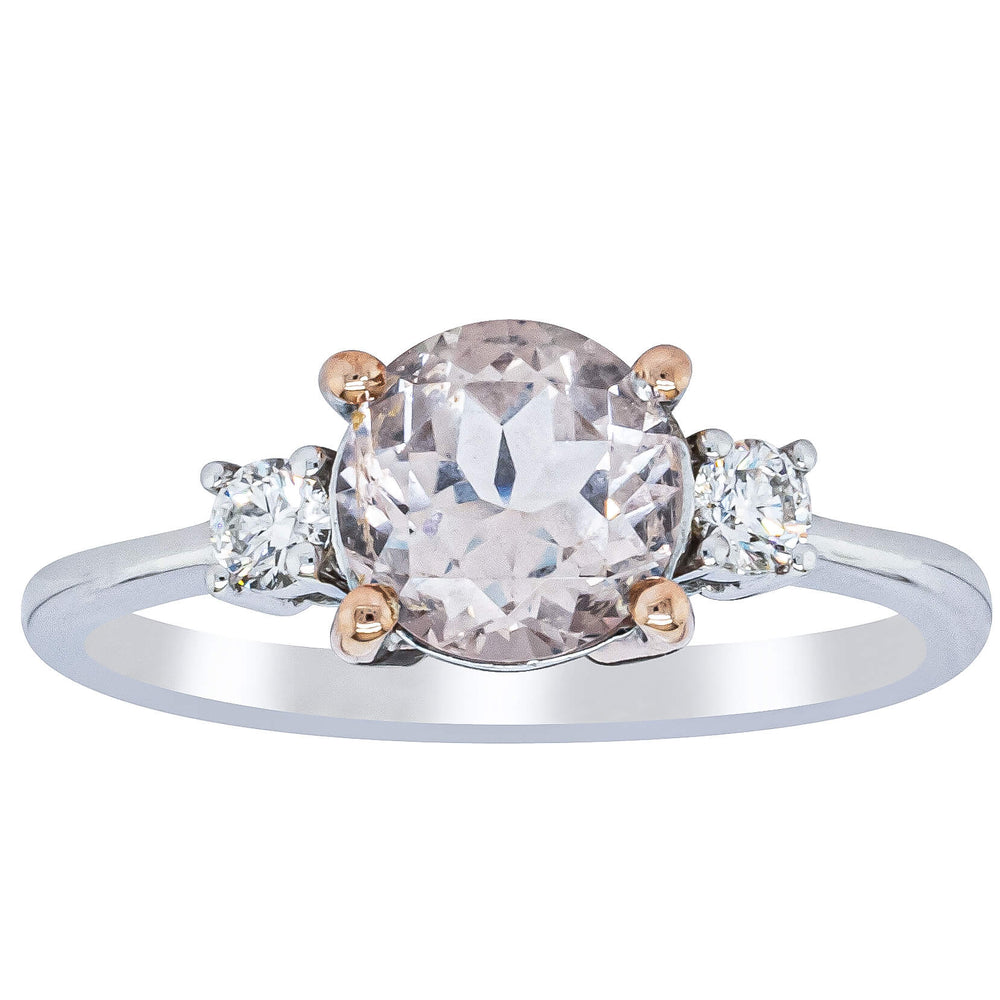 Deja Vu 18ct White Gold 1.20ct Morganite & Diamond Ring