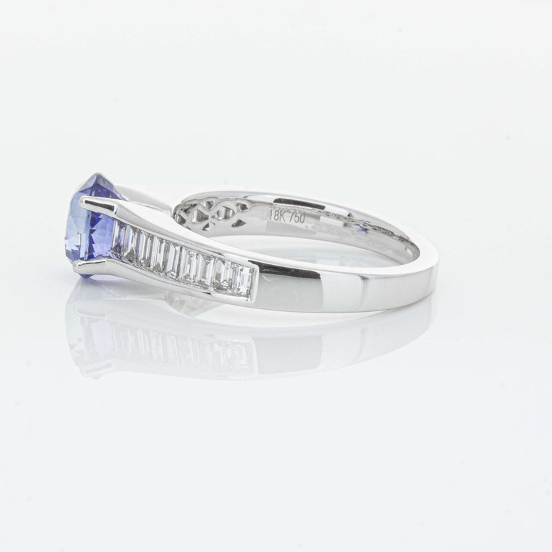 18ct White Gold 1.69ct Sapphire & Diamond Ring-Ring-Walker & Hall